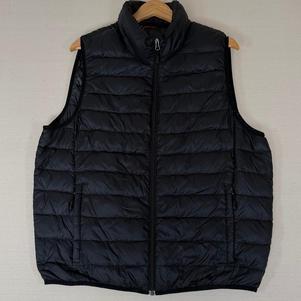 Unbranded Mens Black Puffer Vest Duck Down Fill Quilted Full Zip Size L/XL